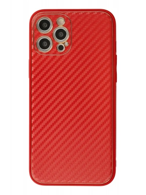 Newface iPhone 12 Pro Kılıf Coco Karbon Silikon - Kırmızı