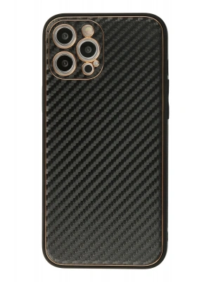 Newface iPhone 12 Pro Kılıf Coco Karbon Silikon - Siyah