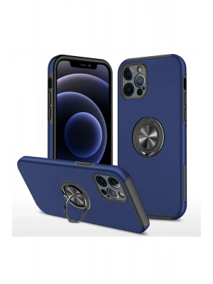 Newface iPhone 12 Pro Kılıf Elit Yüzüklü Kapak - Lacivert