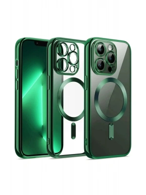 Newface iPhone 12 Pro Kılıf Kross Magneticsafe Kapak - Koyu Yeşil