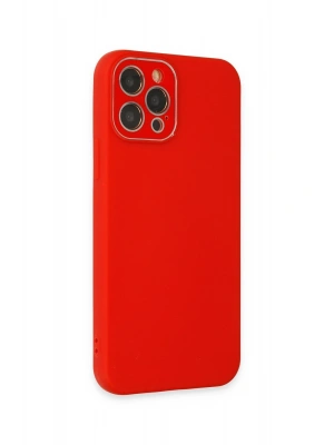 Newface iPhone 12 Pro Kılıf Lansman Glass Kapak - Kırmızı