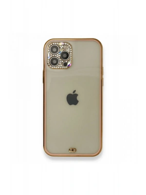 Newface iPhone 12 Pro Kılıf Liva Taşlı Silikon - Pembe