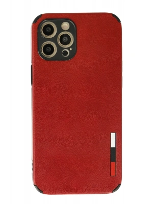 Newface iPhone 12 Pro Kılıf Loop Deri Silikon - Kırmızı