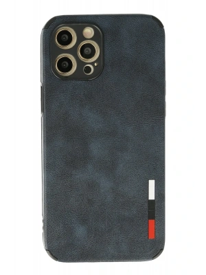 Newface iPhone 12 Pro Kılıf Loop Deri Silikon - Lacivert