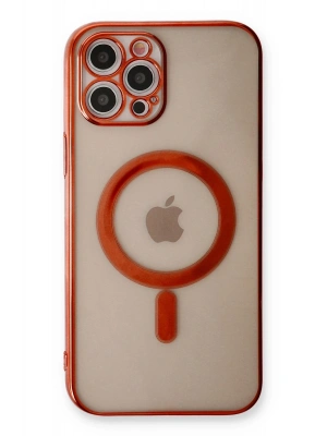 Newface iPhone 12 Pro Kılıf Magneticsafe Lazer Silikon - Kırmızı
