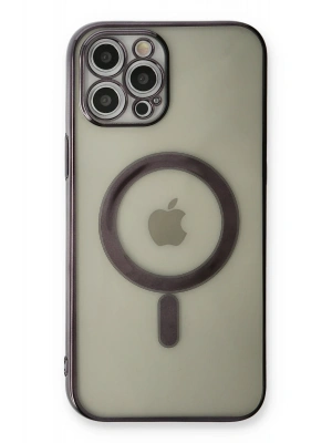 Newface iPhone 12 Pro Kılıf Magneticsafe Lazer Silikon - Siyah
