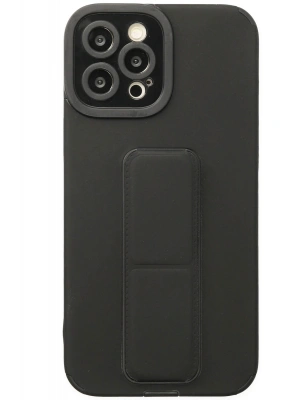 Newface iPhone 12 Pro Kılıf Mega Standlı Silikon - Siyah