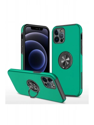 Newface iPhone 12 Pro Max Kılıf Elit Yüzüklü Kapak - Yeşil