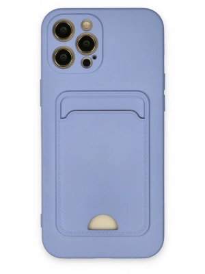 Newface iPhone 12 Pro Max Kılıf Kelvin Kartvizitli Silikon - Lila
