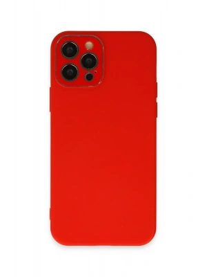 Newface iPhone 12 Pro Max Kılıf Lansman Glass Kapak - Kırmızı