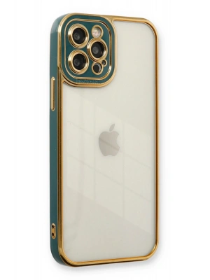 Newface iPhone 12 Pro Max Kılıf Liva Lens Silikon - Yeşil