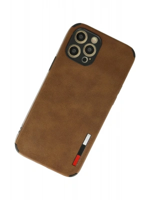 Newface iPhone 12 Pro Max Kılıf Loop Deri Silikon - Kahverengi