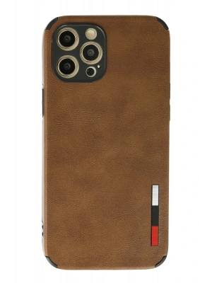 Newface iPhone 12 Pro Max Kılıf Loop Deri Silikon - Kahverengi