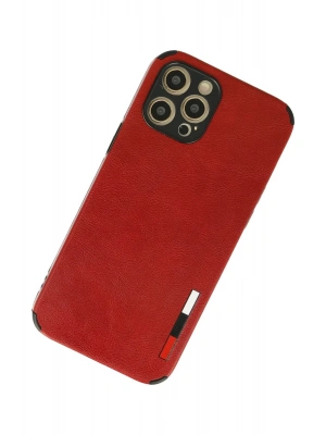 Newface iPhone 12 Pro Max Kılıf Loop Deri Silikon - Kırmızı