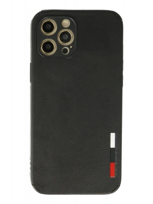 Newface iPhone 12 Pro Max Kılıf Loop Deri Silikon - Siyah