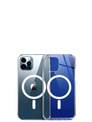 Newface iPhone 12 Pro Max Kılıf Magneticsafe Şeffaf Silikon - Şeffaf
