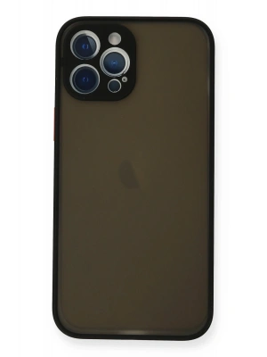 Newface iPhone 12 Pro Max Kılıf Montreal Silikon Kapak - Siyah