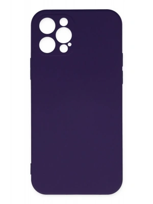 Newface iPhone 12 Pro Max Kılıf Nano içi Kadife Silikon - Mor