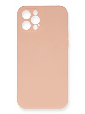 Newface iPhone 12 Pro Max Kılıf Nano içi Kadife Silikon - Pudra