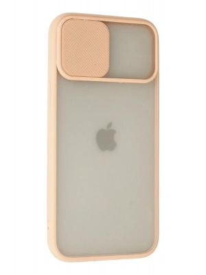 Newface iPhone 12 Pro Max Kılıf Palm Buzlu Kamera Sürgülü Silikon - Pembe