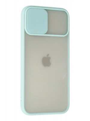 Newface iPhone 12 Pro Max Kılıf Palm Buzlu Kamera Sürgülü Silikon - Turkuaz