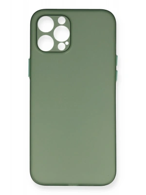 Newface iPhone 12 Pro Max Kılıf PP Ultra İnce Kapak - Yeşil