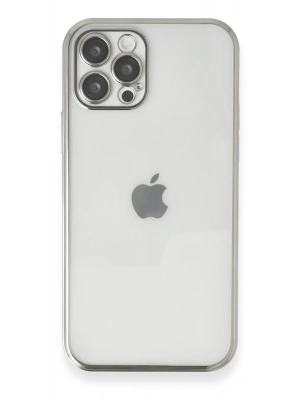 Newface iPhone 12 Pro Max Kılıf Razer Lensli Silikon - Gümüş