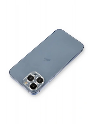 Newface iPhone 12 Pro Max Metal Kamera Lens Koruma Cam - Gümüş