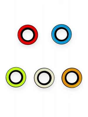 Newface iPhone 12 Pro Max Neon Fosforlu Kamera Lens - Mavi