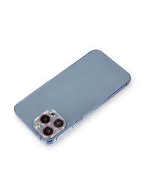 Newface iPhone 12 Pro Max Shine Kamera Lens Koruma Cam - Pembe