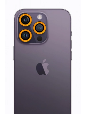 Newface iPhone 12 Pro Neon Fosforlu Kamera Lens - Sarı