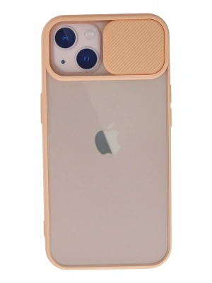 Newface iPhone 13 Kılıf Palm Buzlu Kamera Sürgülü Silikon - Pembe