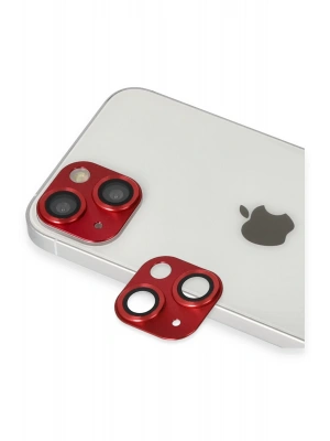 Newface iPhone 13 Pers Alüminyum Kamera Lens - Kırmızı