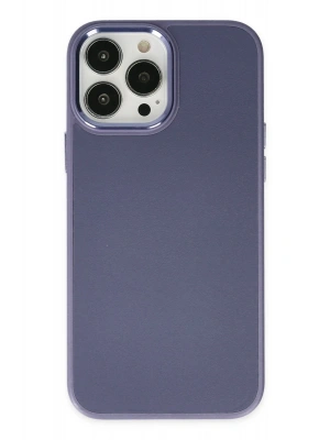 Newface iPhone 13 Pro Kılıf Asya Deri Silikon - Mor