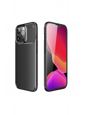 Newface iPhone 13 Pro Kılıf Auto Focus Karbon Kapak - Siyah