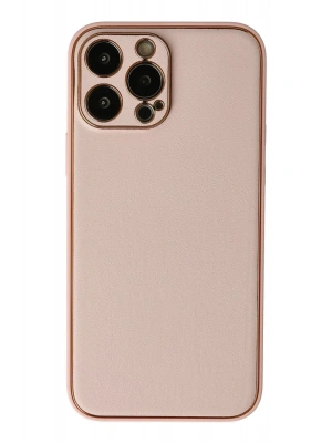 Newface iPhone 13 Pro Kılıf Coco Deri Silikon Kapak - Pudra