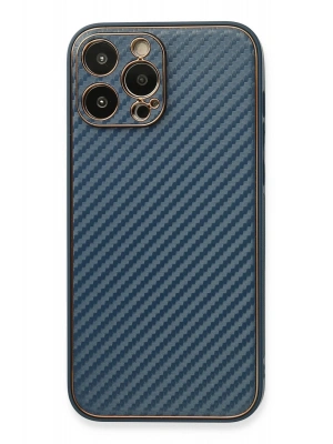 Newface iPhone 13 Pro Kılıf Coco Karbon Silikon - Mavi