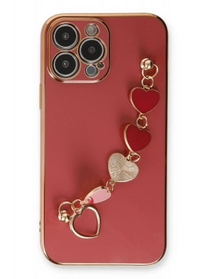 Newface iPhone 13 Pro Kılıf Esila Silikon - Kırmızı