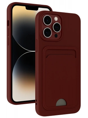 Newface iPhone 13 Pro Kılıf Kelvin Kartvizitli Silikon - Bordo