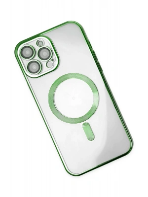 Newface iPhone 13 Pro Kılıf Kross Magneticsafe Kapak - Koyu Yeşil