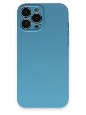 Newface iPhone 13 Pro Kılıf Nano içi Kadife Silikon - Mavi