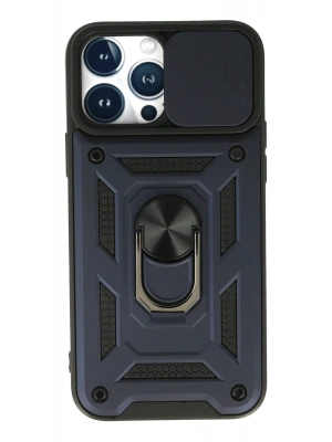 Newface iPhone 13 Pro Kılıf Pars Lens Yüzüklü Silikon - Lacivert