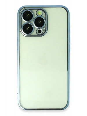 Newface iPhone 13 Pro Kılıf Razer Lensli Silikon - Açık Mavi