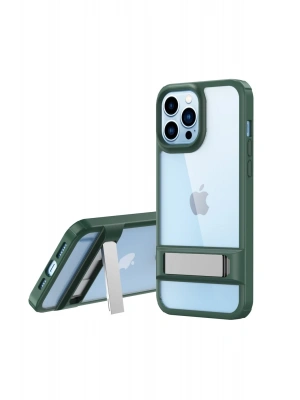 Newface iPhone 13 Pro Kılıf Rolet Stand Kapak - Yeşil