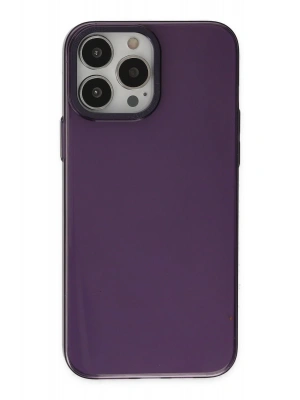 Newface iPhone 13 Pro Max Kılıf Anka PC Sert Metal Kapak - Mor