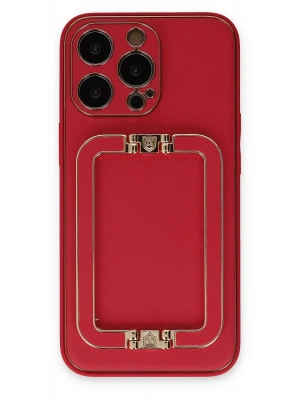 Newface iPhone 13 Pro Max Kılıf Coco Elit Kapak - Kırmızı