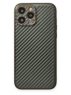 Newface iPhone 13 Pro Max Kılıf Coco Karbon Silikon - Füme