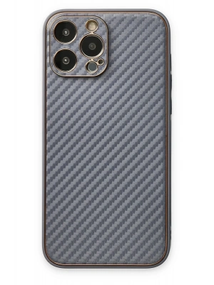 Newface iPhone 13 Pro Max Kılıf Coco Karbon Silikon - Gri