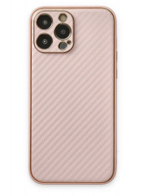 Newface iPhone 13 Pro Max Kılıf Coco Karbon Silikon - Pembe