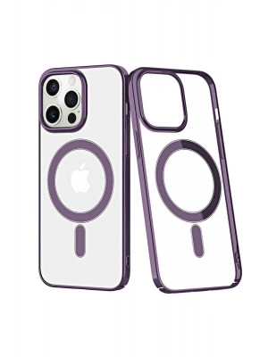 Newface iPhone 13 Pro Max Kılıf Element Magneticsafe Sert Kapak - Derin Mor